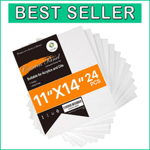 Load image into Gallery viewer, Ready-to-Paint 11x14" Canvas Boards - 24 Pack, Ideal for Home Decor &amp; Crafts
