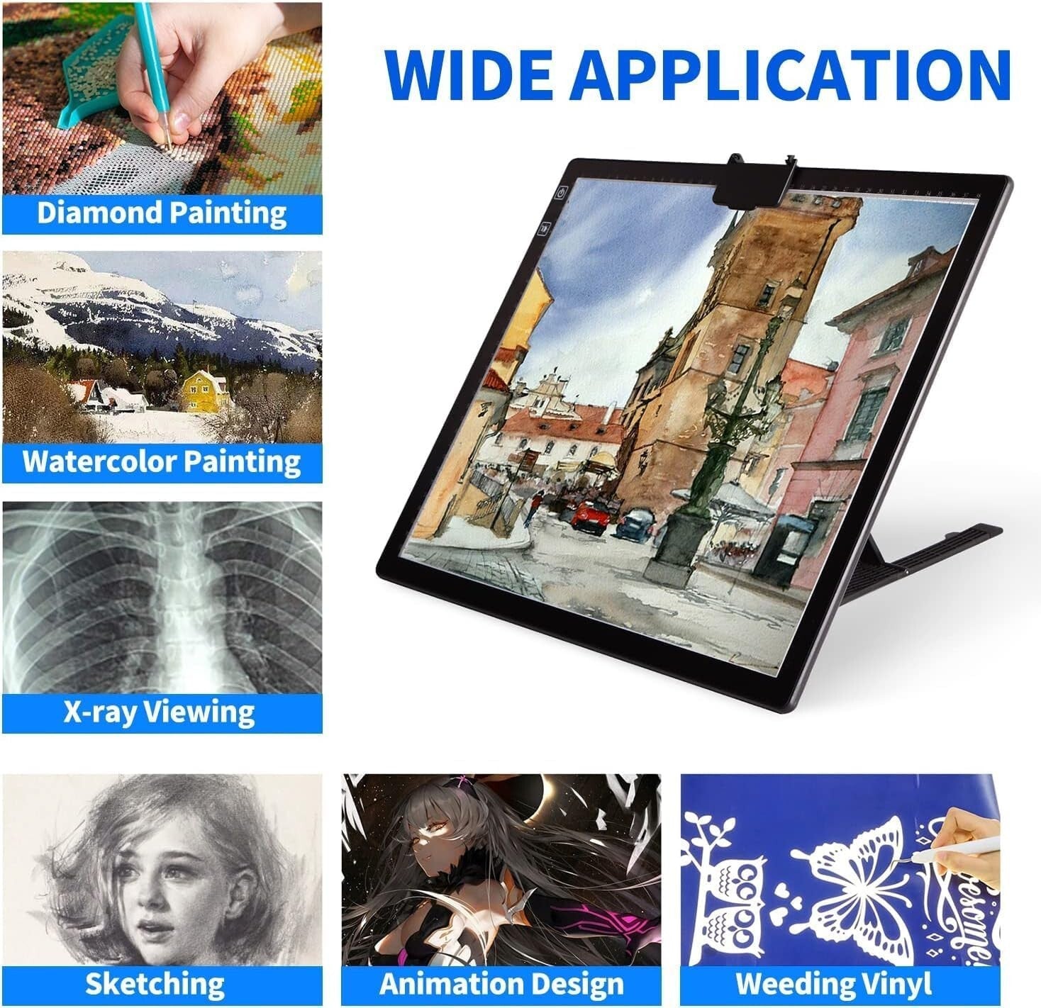 Versatile LED Tracing Light Pad with Magnetic Clip and Padded Case for Artists