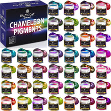 Load image into Gallery viewer, 40 Color Shifting Mica Powder Set - Holographic Pigments for Resin Artistry