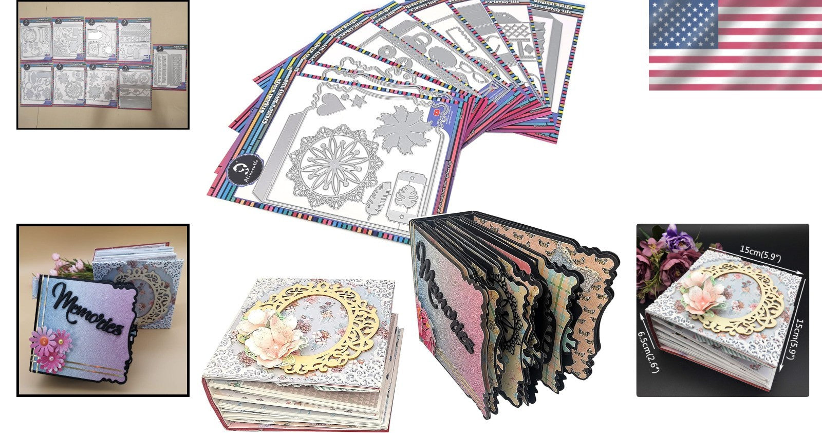 Art Deco Mini Album Die-Cuts 15x15CM - Perfect for Scrapbooking & DIY Cards