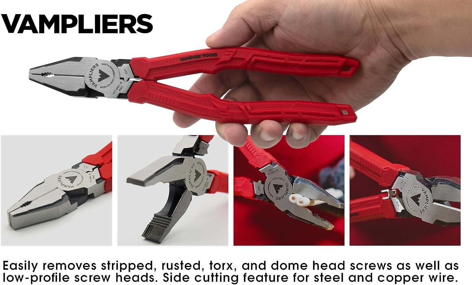 Heavy Duty 9” Electricians Pliers with Side Cutting & Crimper Functionality