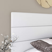 Load image into Gallery viewer, Contemporary Full Size Platform Bed Frame with Faux Leather Headboard - White
