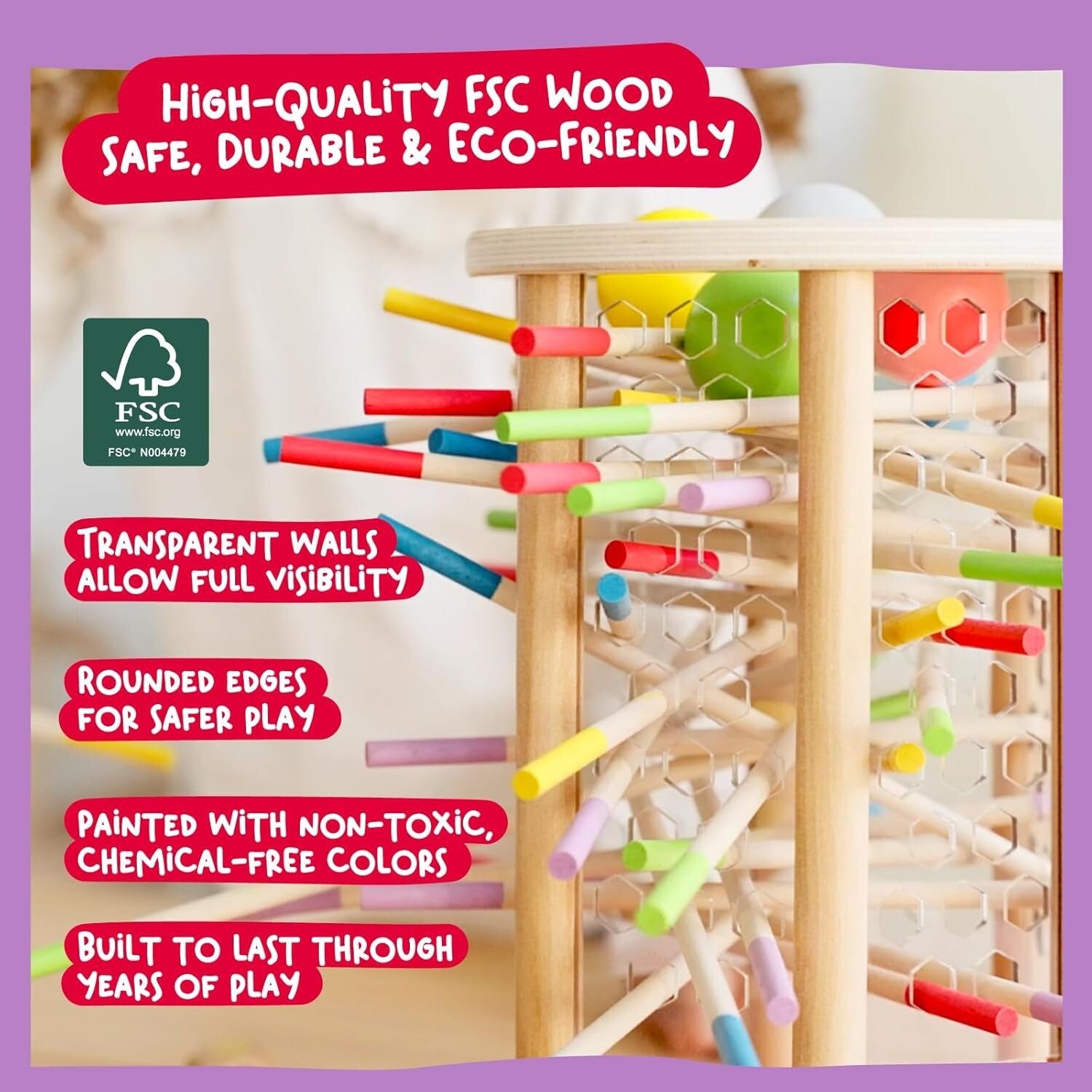 Hexagonal Jumbo Montessori Game - Enhance Fine Motor Skills & Creativity