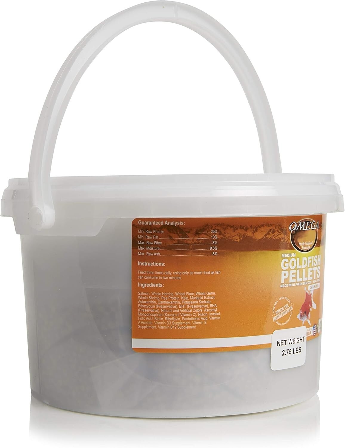 Sustainable Sinking Goldfish Pellets - 2.75 lb Bucket, All Life Stages Nutrition