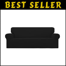 Load image into Gallery viewer, Oversized Stretch Sofa Slipcover in Black - Easy Care for Elegant Living Rooms