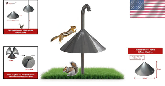 19-Inch Squirrel Baffle in Galvanized Steel - Dual Mount for Bird Feeders