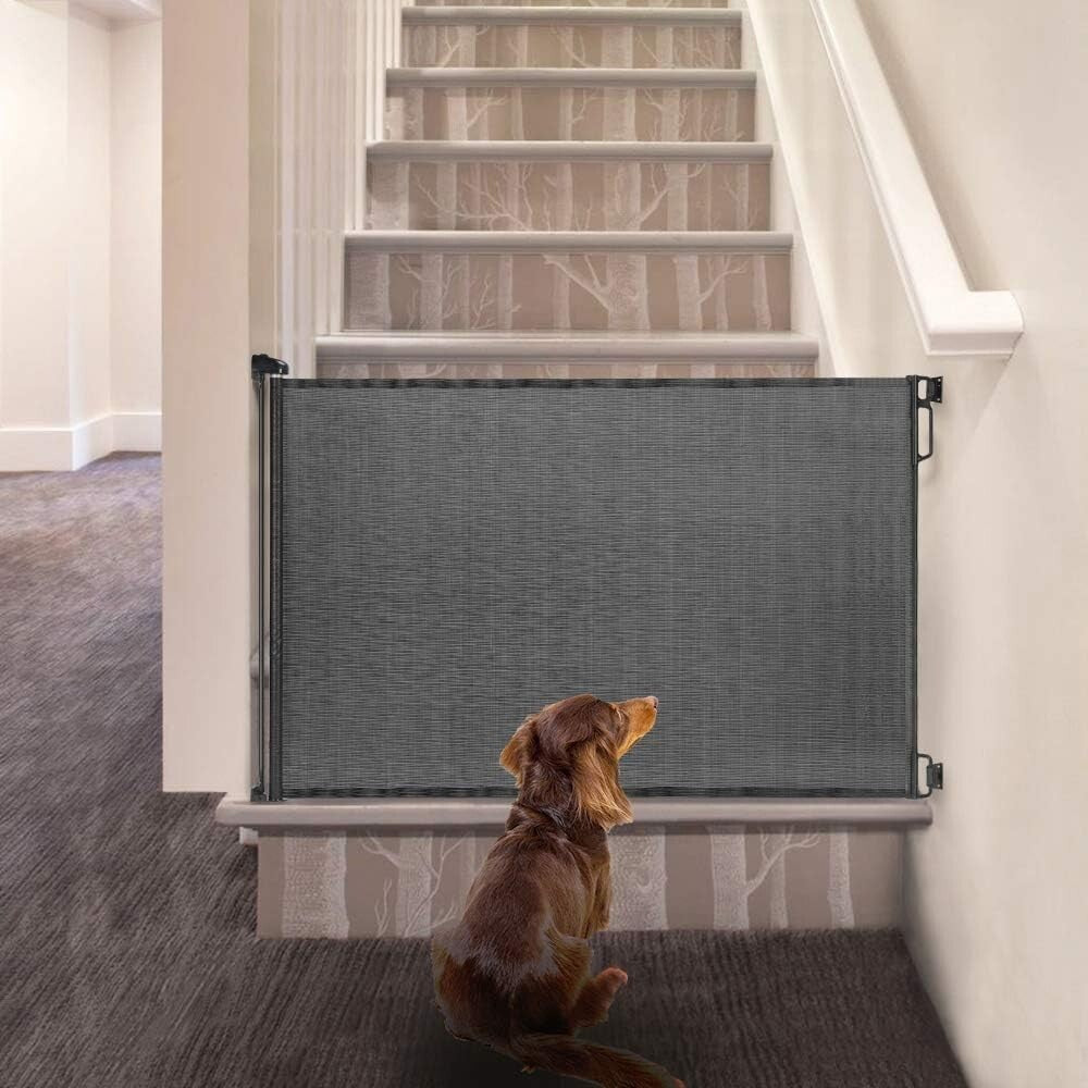 Durable 55'' Wide Retractable Safety Gate for Children & Pets - Easy to Install