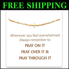 Load image into Gallery viewer, Pray On It Gold-Plated Sterling Silver Cross Bracelet - Perfect Christian Gift