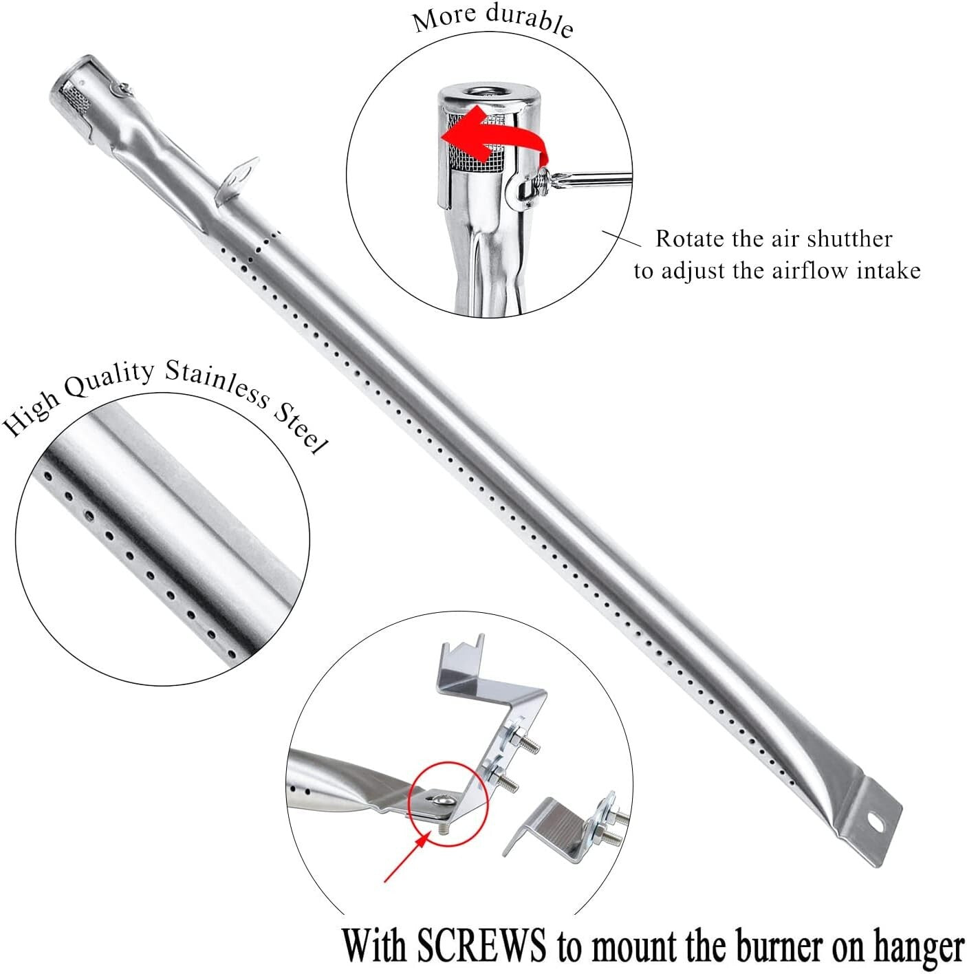 Durable Gas Grill Replacement Kit for Chargriller 4000, 5252 Models - 9 Pieces