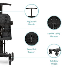 Load image into Gallery viewer, Lightweight Coast Rider Stroller - One-Hand Fold, Adjustable Handles, Black