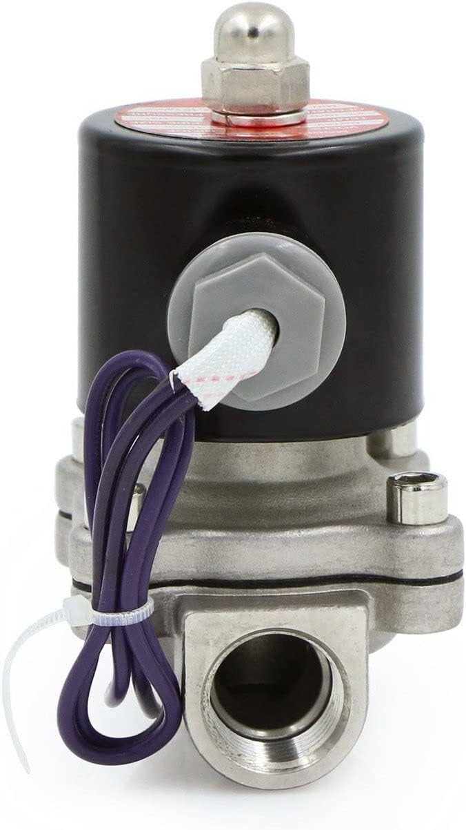 Compact 1/2" Stainless Steel 12V DC Solenoid Valve - Ideal for DIY Projects