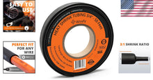 Load image into Gallery viewer, Professional Grade 3/4" Heat Shrink Tubing - 3:1 Ratio - 50ft for Insulation