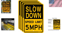 Load image into Gallery viewer, Durable 5 MPH Traffic Sign - Easy Install Reflective Aluminum 4-Pack (17x12 in)