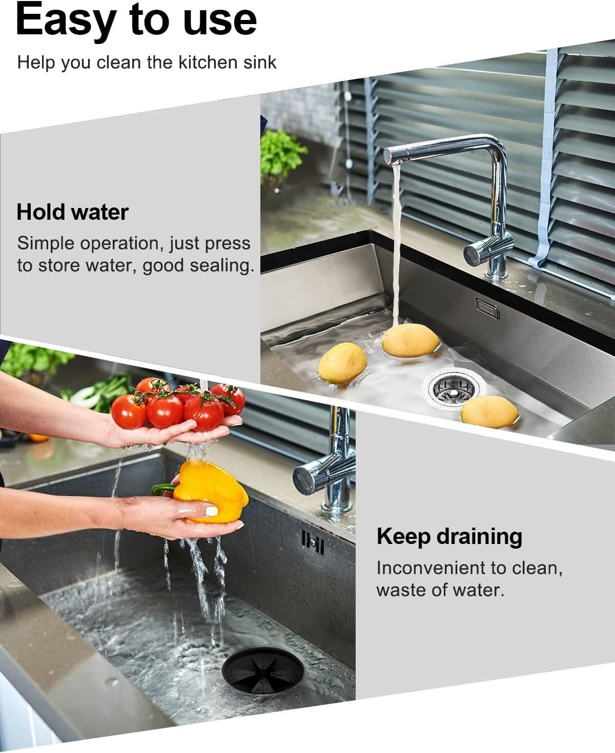 Durable 304 Stainless Steel Extended Flange and Strainer for Thick Kitchen Sinks