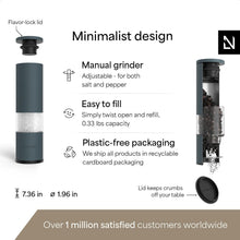 Load image into Gallery viewer, Stylish Adjustable Ceramic Spice Mill Set - Salt &amp; Pepper Grinders in Stone Blue