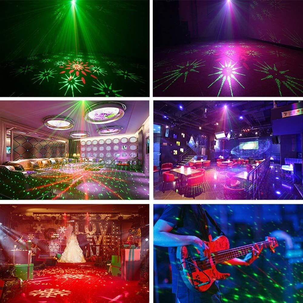 DJ Disco Lights with Remote Control - Sound Activated Laser Projector