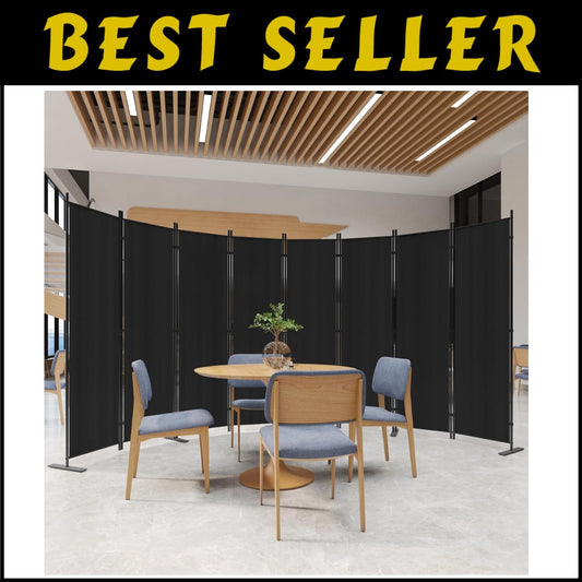 Portable 8-Panel Room Divider - Freestanding Privacy Solution, 160" W x 71" H