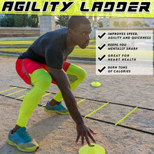 Load image into Gallery viewer, Speed Agility Ladder with Adjustable Hurdles and Jump Rope for Sports Training