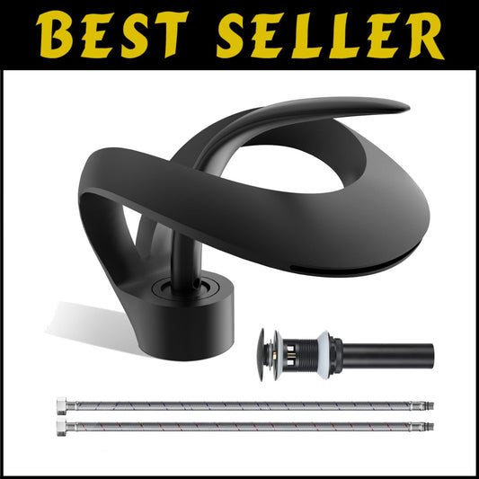 Stylish Single Handle Bathroom Faucet with Waterfall Spout and Pop-Up Drain