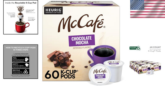 60 Count McCafé Chocolate Mocha Pods - Rich Flavor Chemistry with Arabica Beans