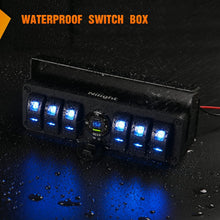 Load image into Gallery viewer, Versatile Waterproof 6 Gang Switch Box with Voltmeter for Boats and Vehicles