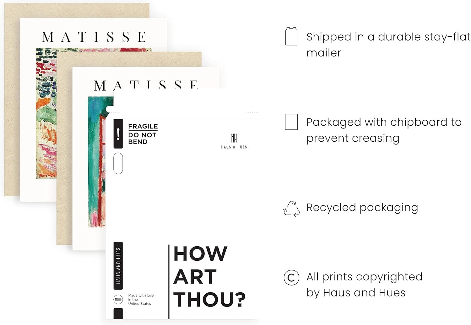 Transform Your Home: Matisse Wall Art Set with Protective Plexiglass, 12x16