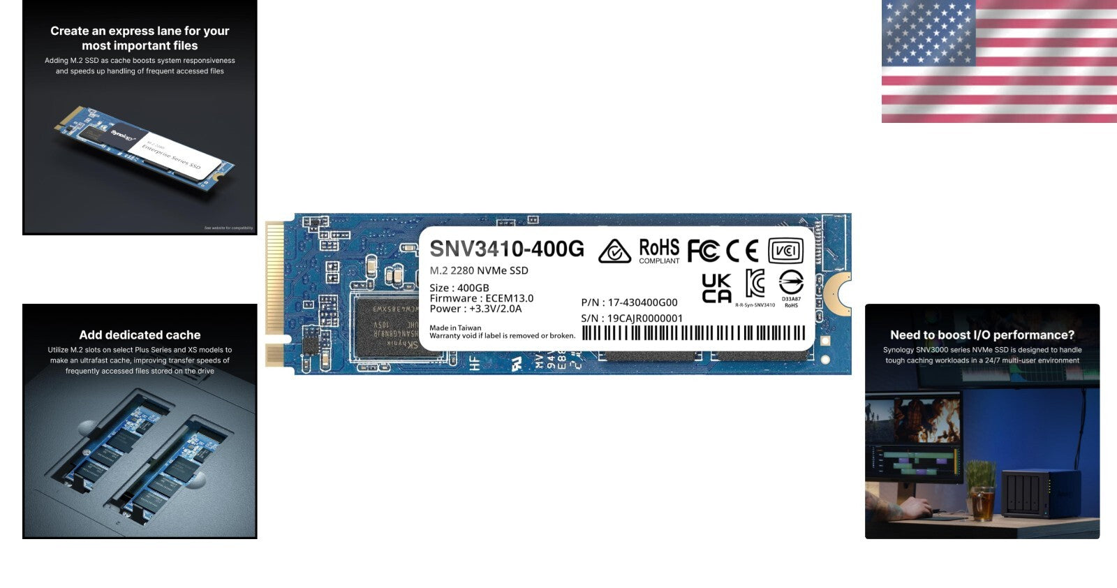 Professional-grade M.2 2280 NVMe SSD - 400GB for Lightning-Fast NAS Performance