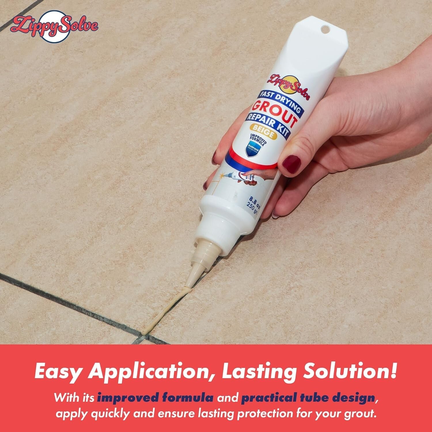 Fast-Drying Beige Grout Repair Kit with Spatula for Effortless Tile Restoration