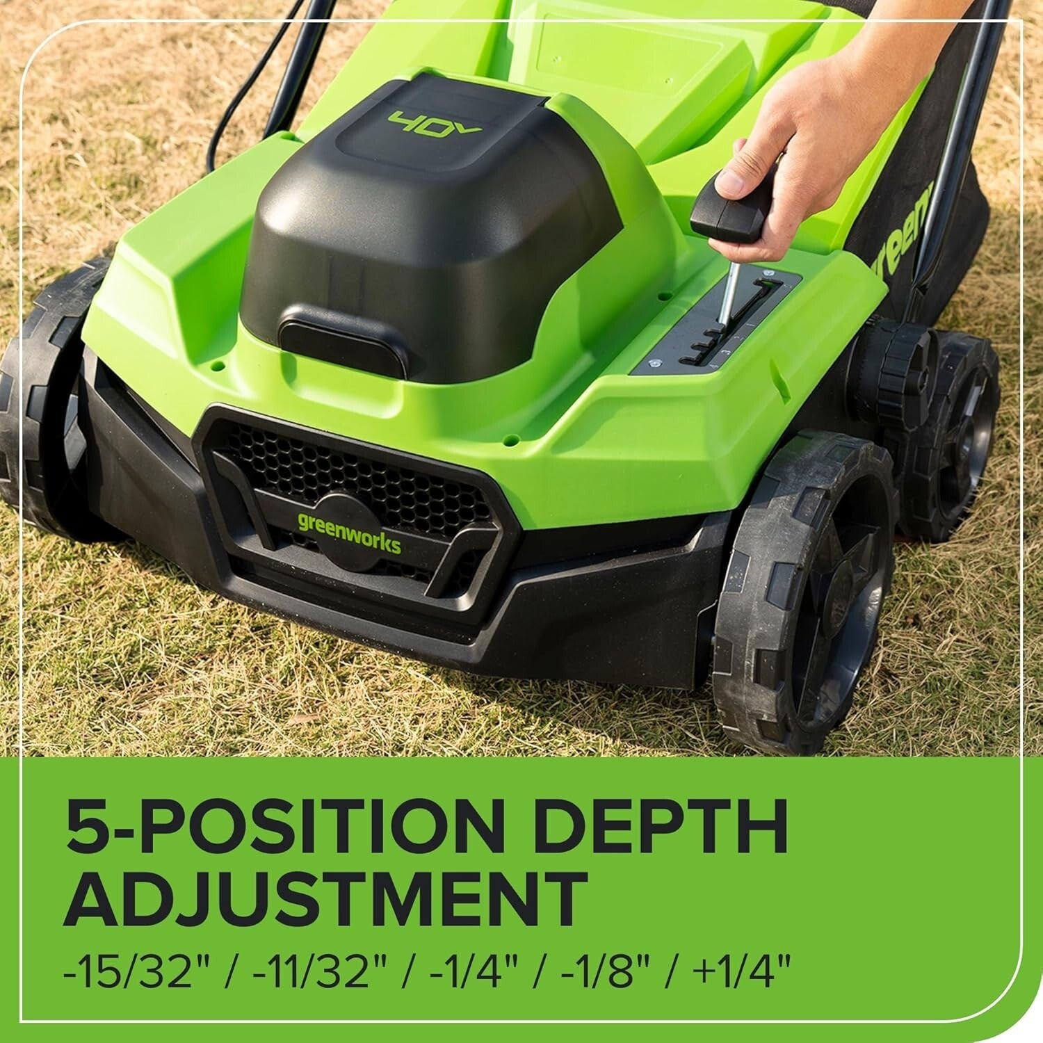 Multi-Function Lawn Dethatcher with 14-Inch Cutting Width & 5 Depth Settings