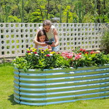 Load image into Gallery viewer, 6×3×2ft Galvanized Raised Garden Bed - Durable Oval Planter for Vegetables