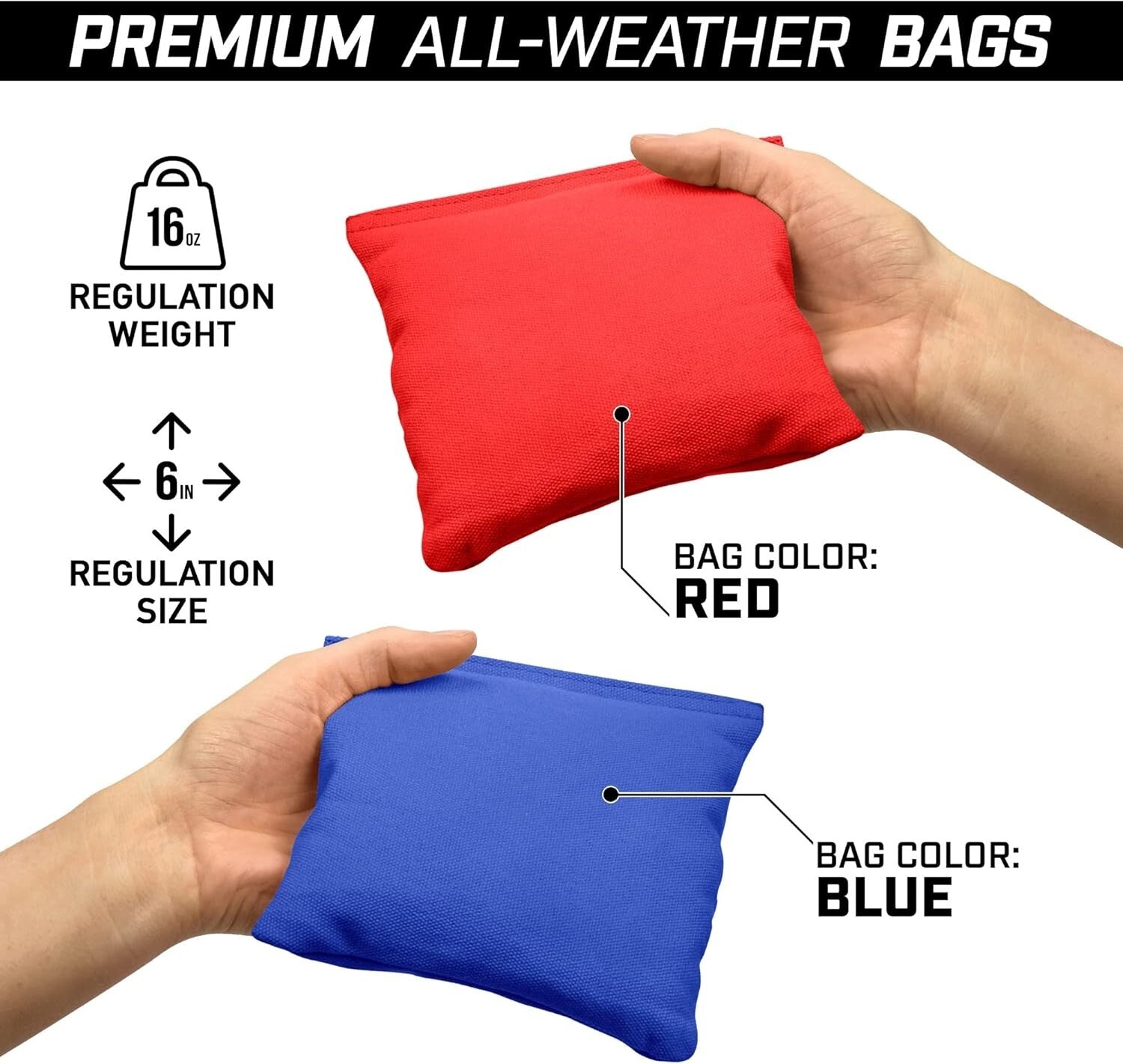 Authentic Regulation Cornhole Game Boards - Solid Wood with All-Weather Bags