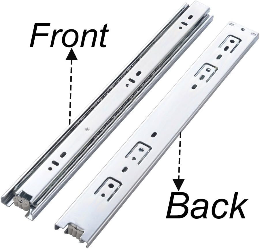 Effortless 22-Inch Full Extension Drawer Slides - 5 Pairs with Steel Finish