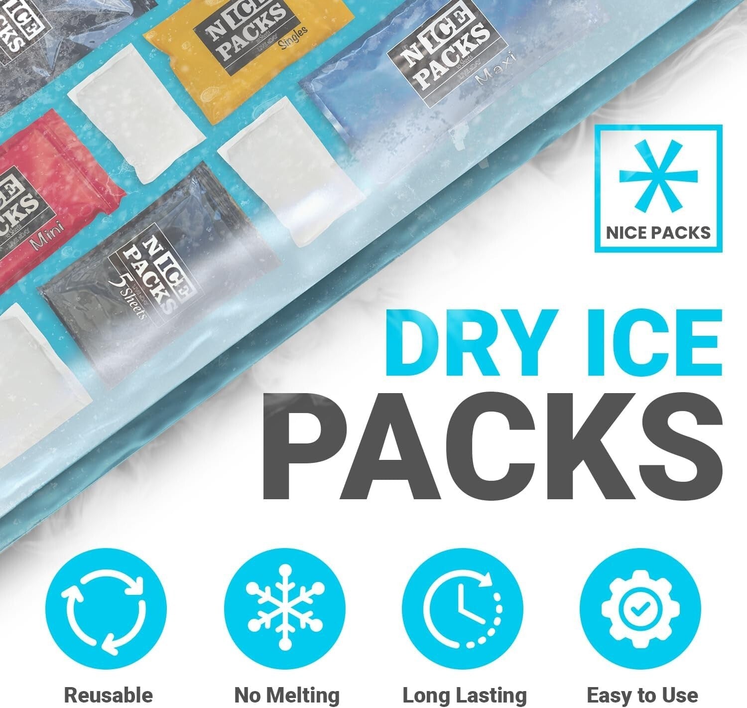 Customizable Reusable Ice Sheets - Ideal for Food Shipping and Cold Therapy
