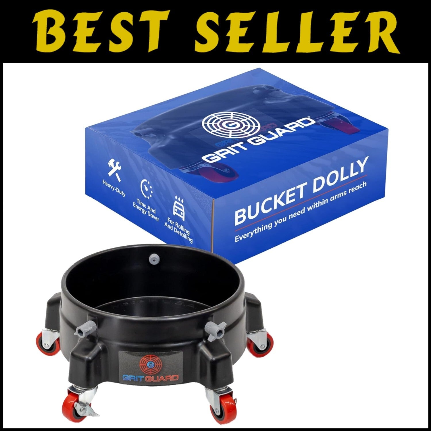 Heavy-Duty Bucket Dolly with Wheels for Effortless Cleaning – 250 lbs Capacity