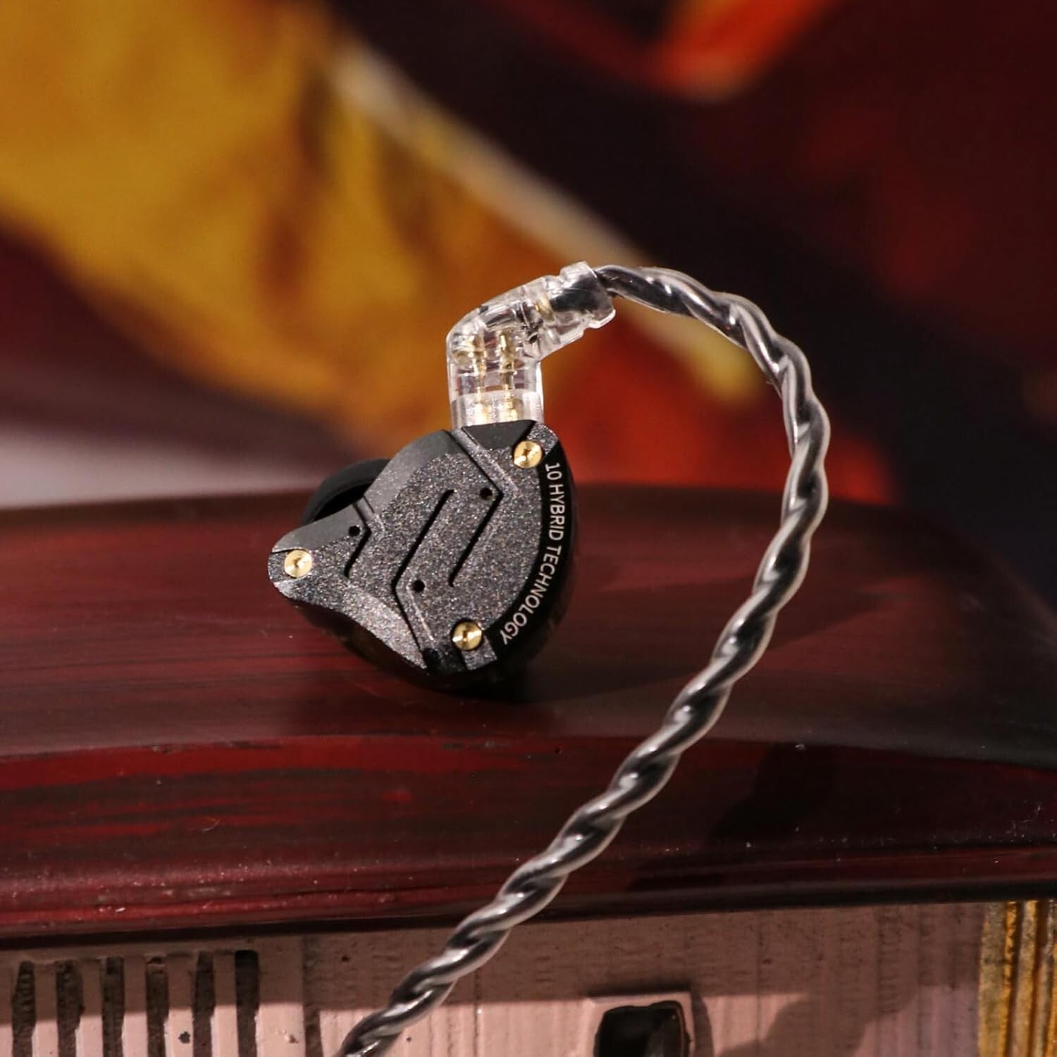 Detachable Cable Hybrid IEM Earphones in Dark Black - Premium Audio Experience