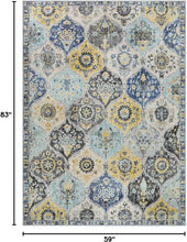 Load image into Gallery viewer, Durable 5x7 Washable Area Rug – Non-Slip Floral Pattern for High Traffic Areas