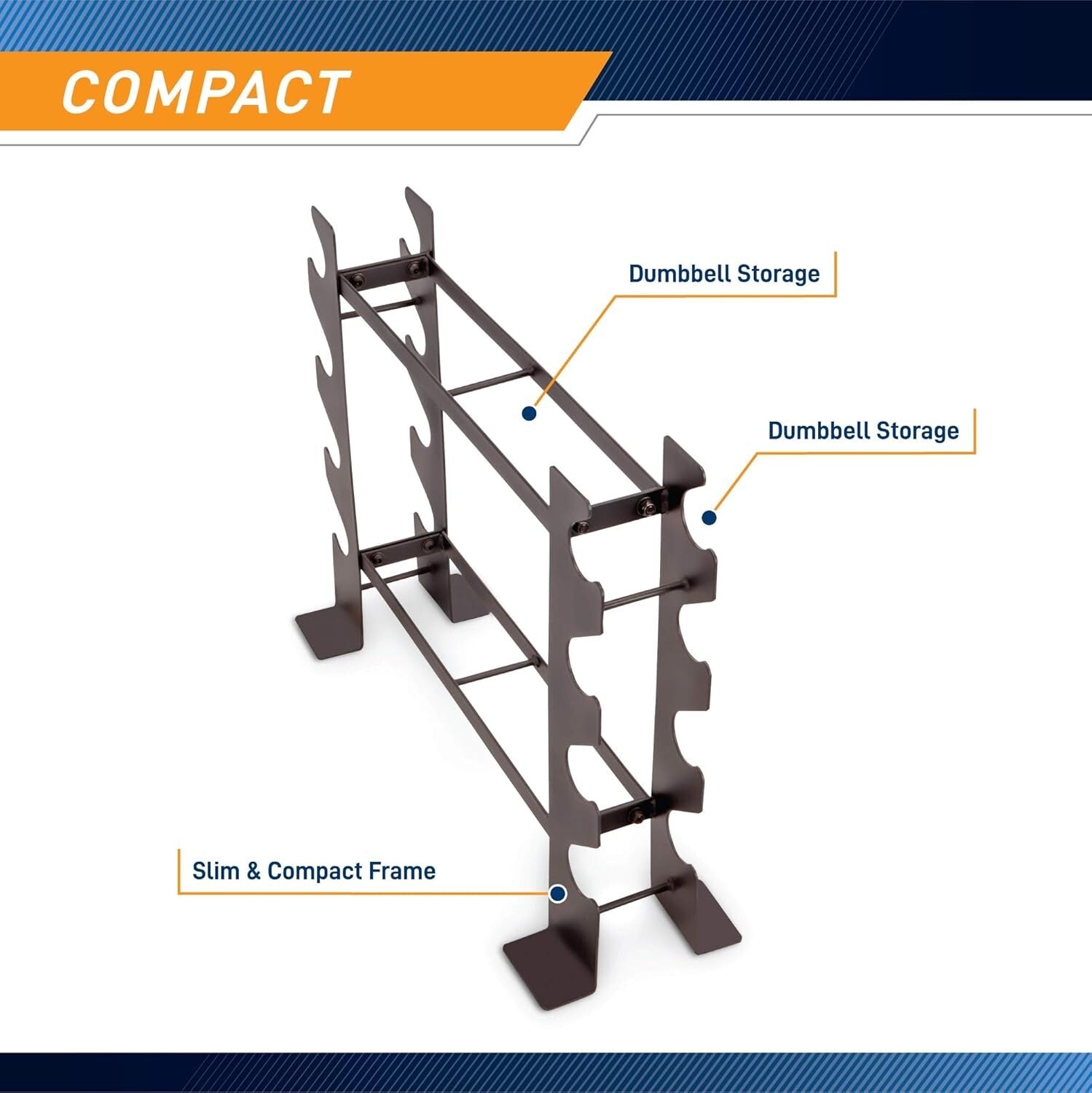 Alloy Steel Weight Storage Rack for Dumbbells & Kettlebells - 400 lb Capacity