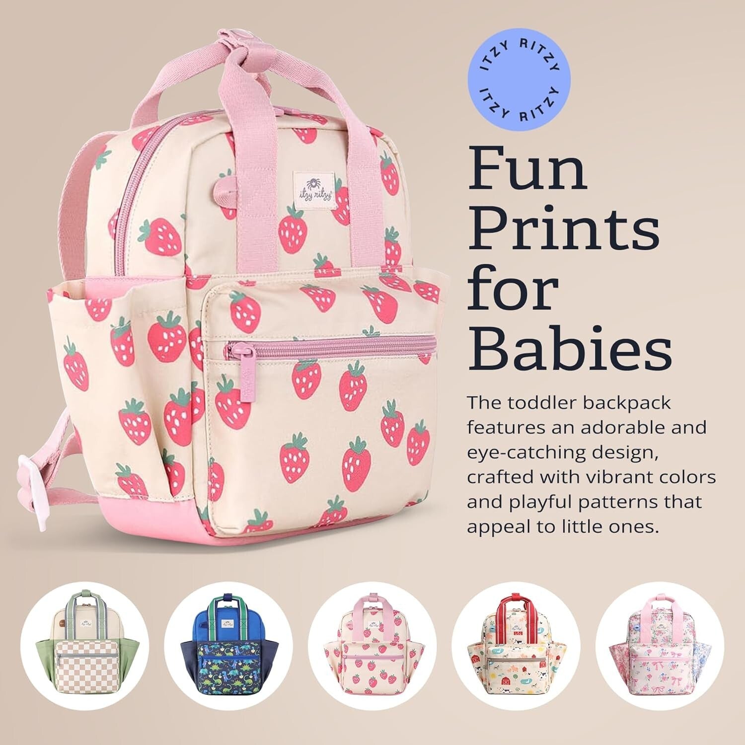 Functional Strawberry Backpack for Toddlers - Perfect Daycare Travel Companion