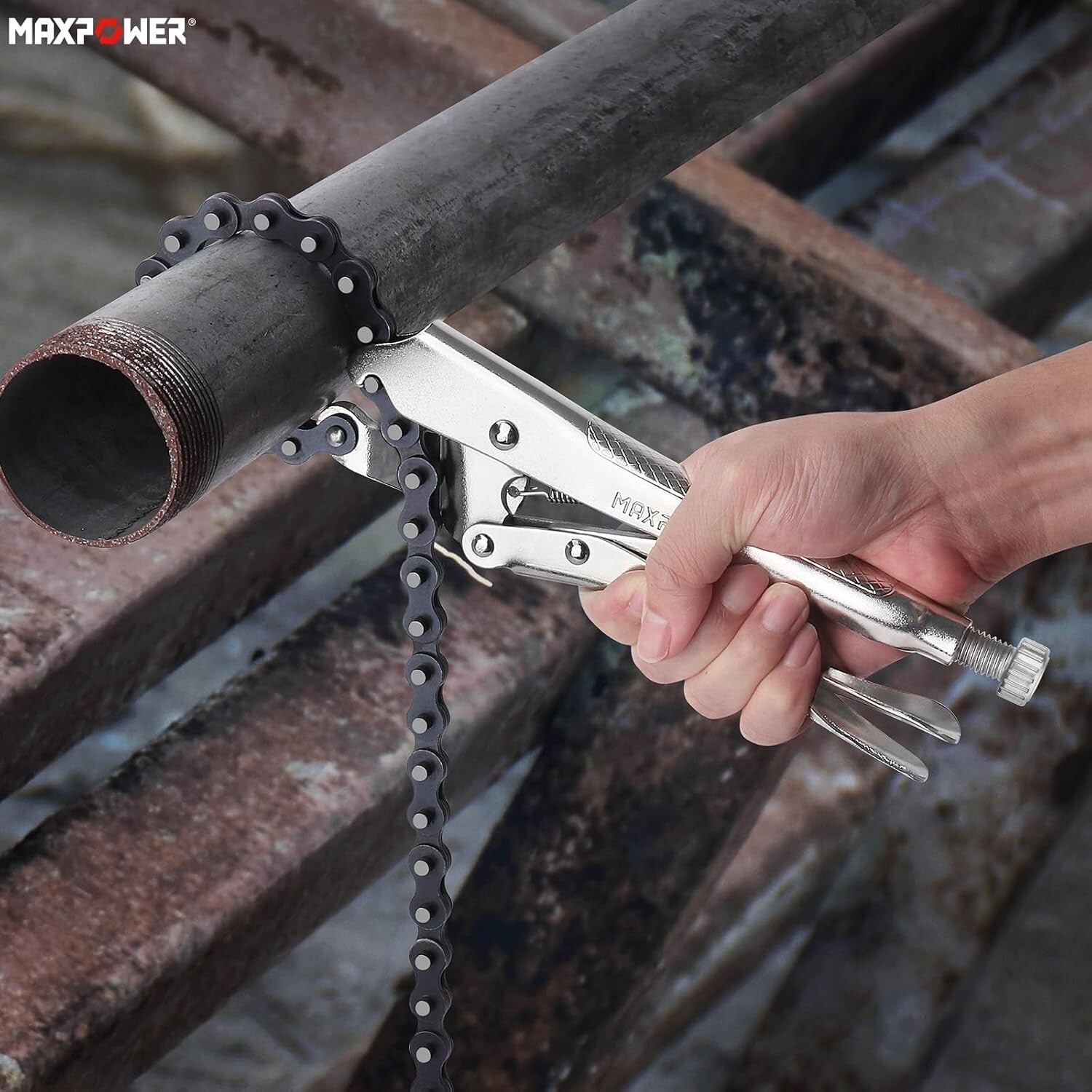 Adjustable 9-Inch Chain Clamp with 19.7-Inch Chain - Comfortable Grip Included