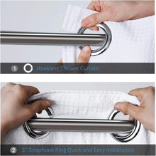 Load image into Gallery viewer, Stylish Machine Washable White Shower Curtain - 71x74in, Hook-Free for Easy Use