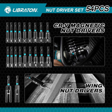 Load image into Gallery viewer, Comprehensive 54PCS Magnetic Nut Driver Set with Impact Drill Bits &amp; Storage Box