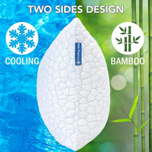 Load image into Gallery viewer, Standard Size Cooling Memory Foam Pillows 2-Pack – Machine Washable Luxury