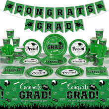 Load image into Gallery viewer, Class of 2025 Graduation Decorations - 357 Pcs Dinnerware, Banner &amp; Tablecloth