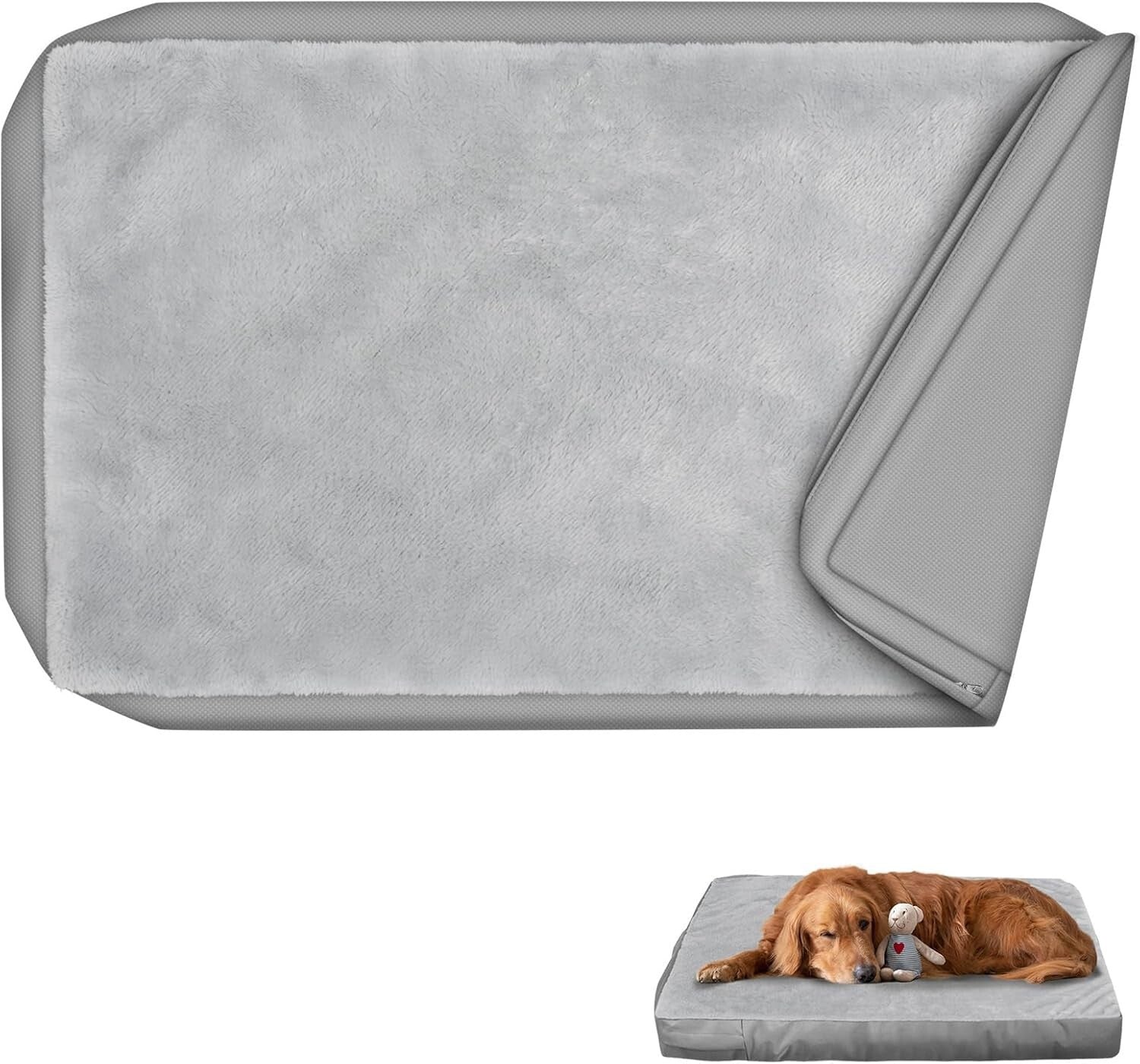 Heavy-Duty Waterproof Dog Bed Cover, Fluffy Design 48"L x 36"W for Large Pets