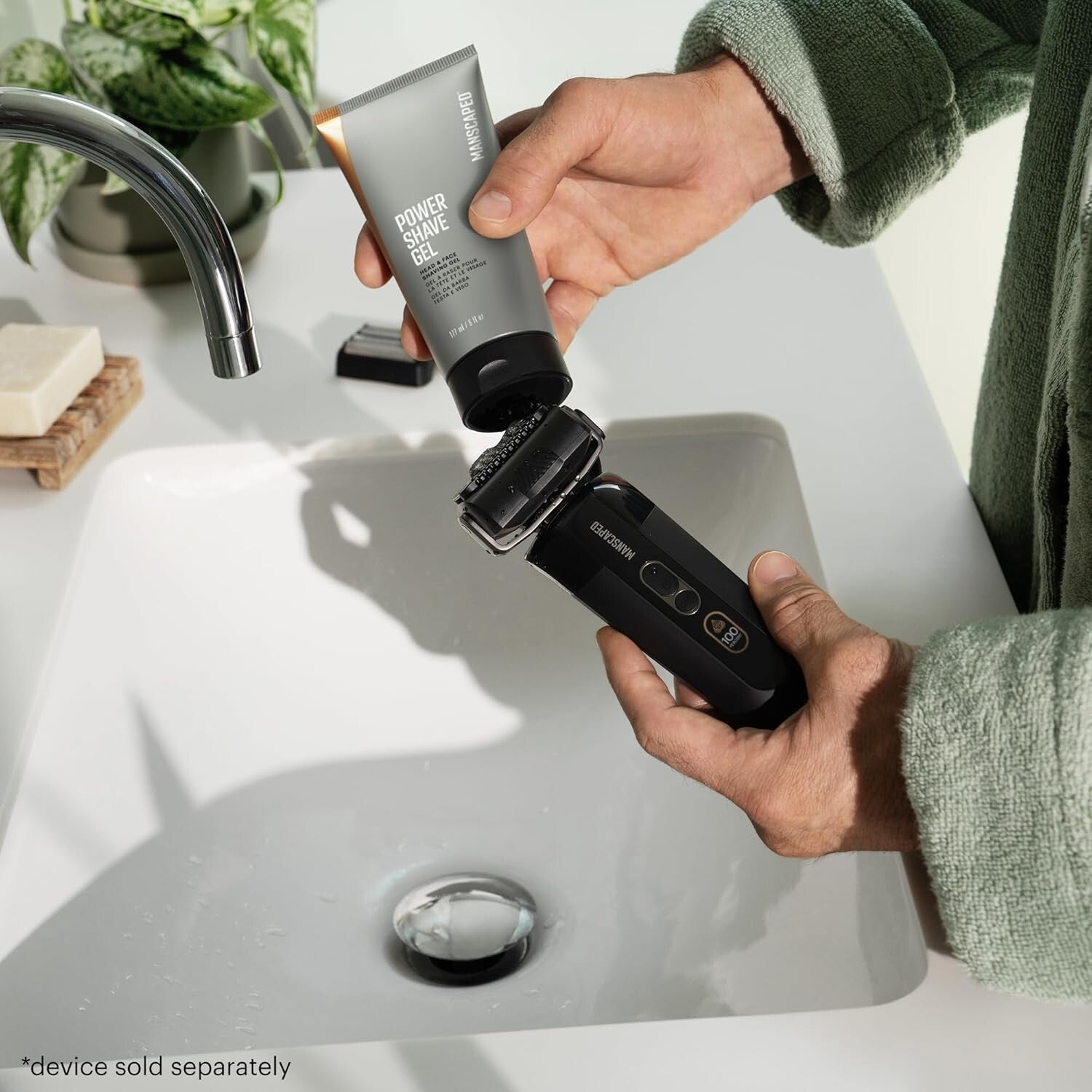 Men’s Electric Face Shaver with Interchangeable Blades & Shaving Gel – SkinSafe