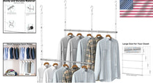 Load image into Gallery viewer, Adjustable Stainless Steel Hanging Rods - Maximize Closet Space with Ease