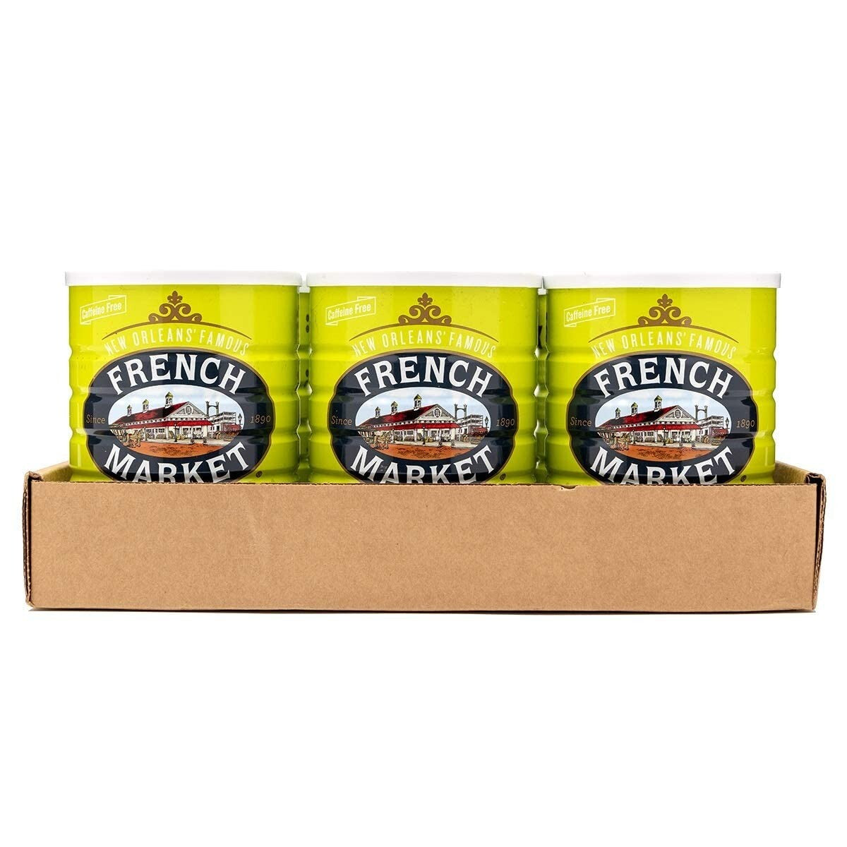 French Dark Roast Chicory - 6 x 16oz Cans, Caffeine-Free New Orleans Tradition