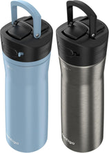 Load image into Gallery viewer, Double-Wall Insulated 24oz Water Bottle - Dual-Pack, Stainless Steel &amp; Licorice