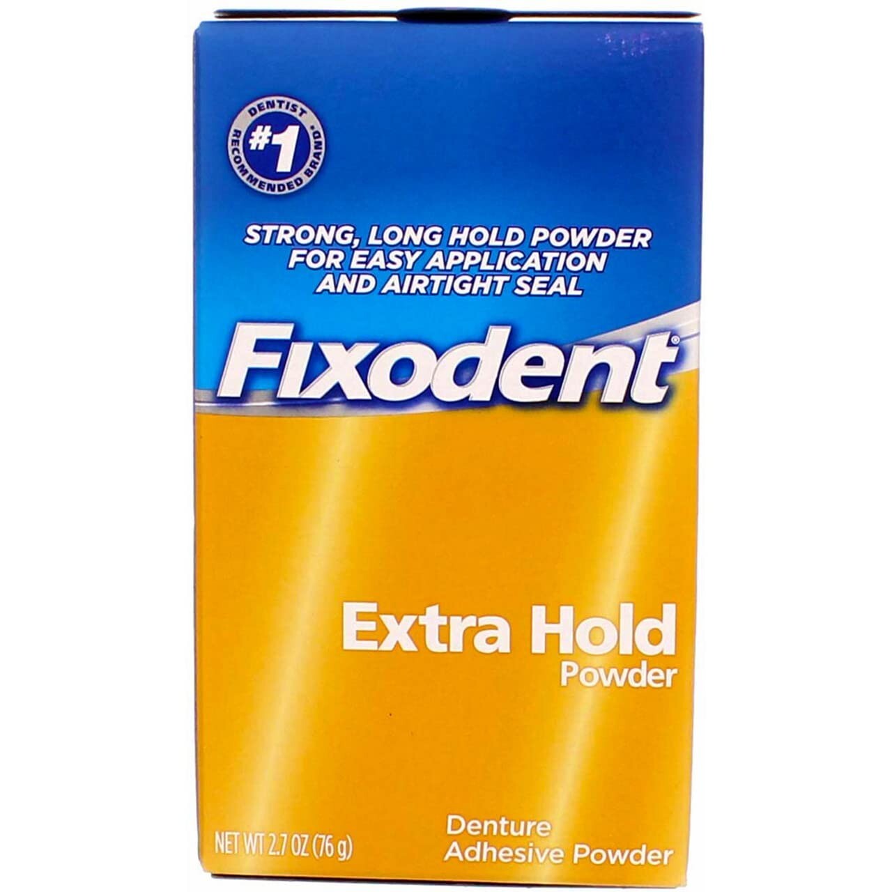 Extra Hold Denture Adhesive Powder - Lightweight 2.7 oz - Six Convenient Packs