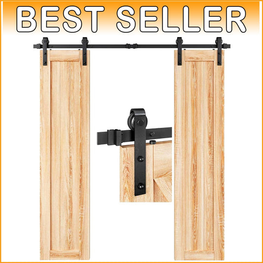 Durable 6FT Double Door Heavy-Duty Barn Door Hardware Track - Perfect for Aisles